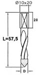 Сверла для сквозных ответрстий L=57,5мм